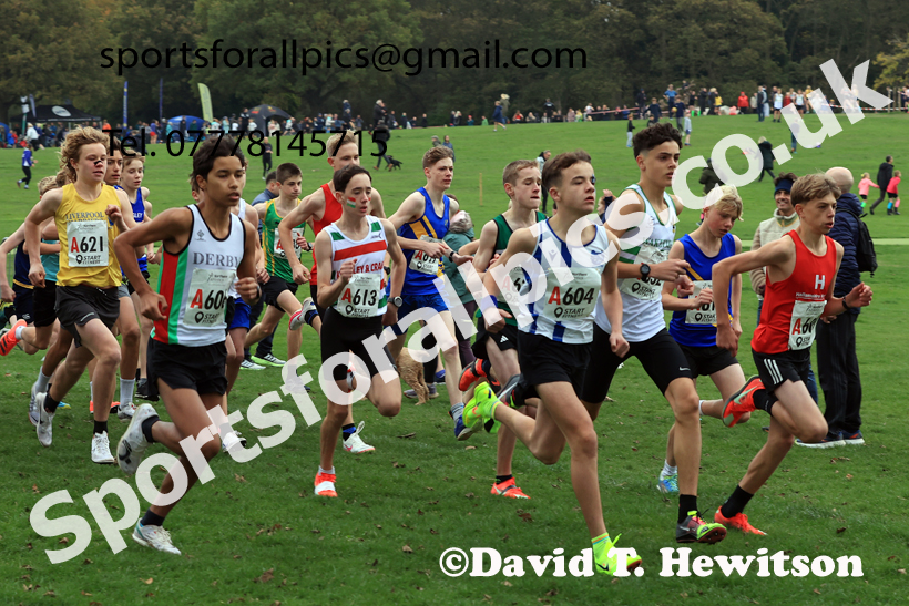Boys Under-15s relay, 2025 Northern Cross Country Relays, Graves Park, Sheffield. Photo: David T. Hewitson/Sports for All Pics